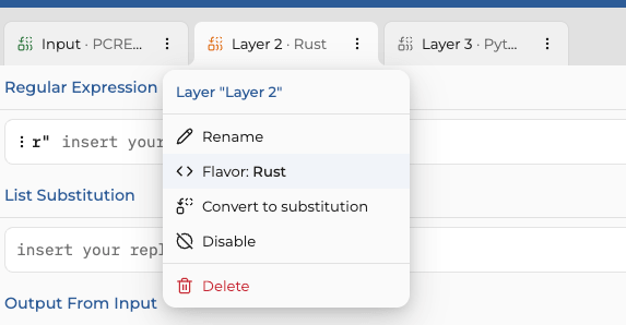 Layer Pipeline Context Menu